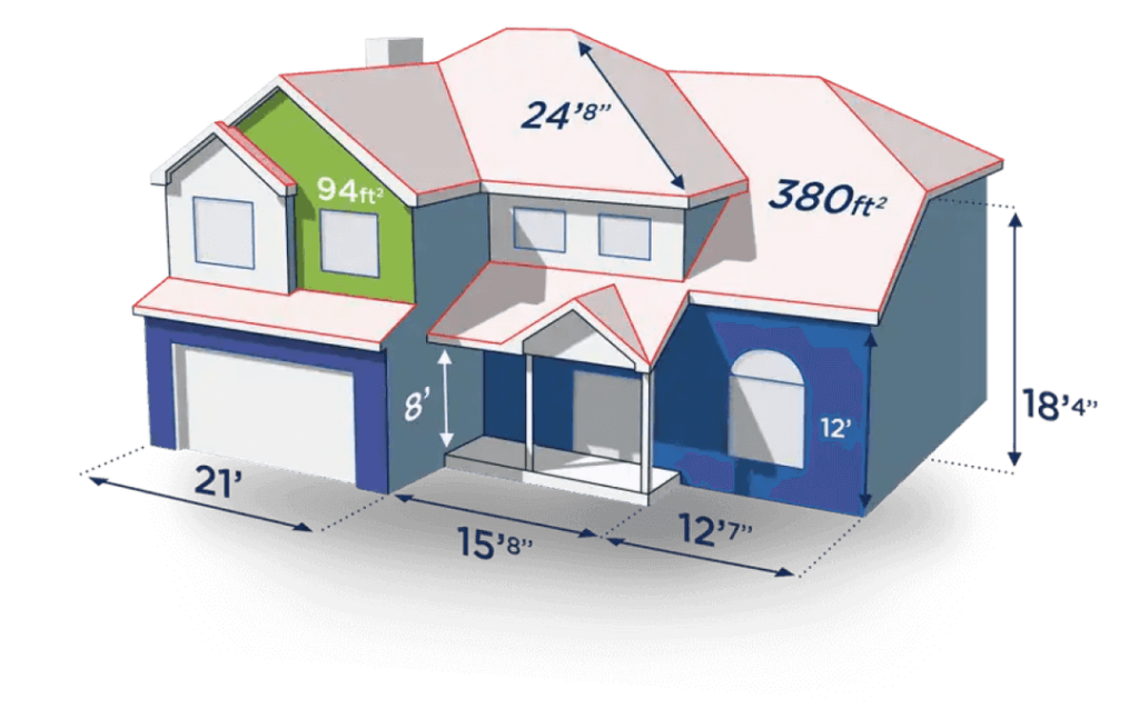 A house siding color simulator of a two-story house with a garage in Minneapolis, MN