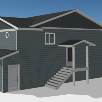 Visual hover representation of a house with black roof and grey siding in Minneapolis, MN