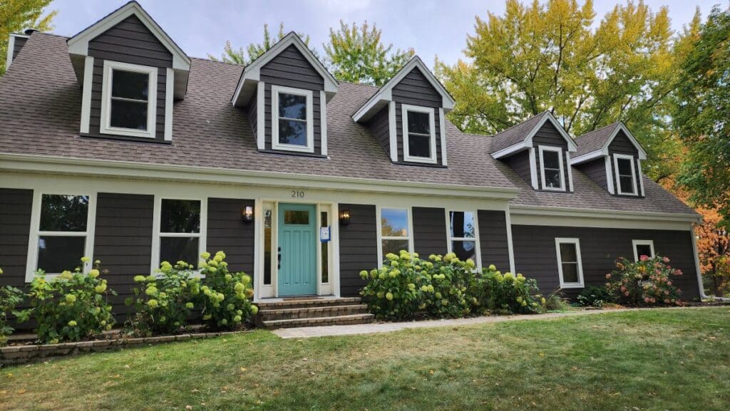 New James Hardie plank siding in Rich Espresso installed by Wright at Home Roofing & Exteriors in Eden Prairie, MN