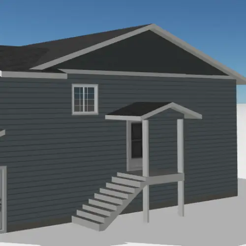 3D Before rendering of a Minneapolis home exterior using a siding visualizer tool - Wright at Home Roofing & Exteriors Minneapolis