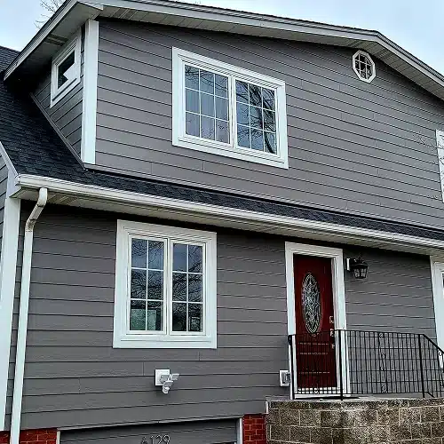 Edina home after James Hardie siding installation showing durable modern design by Wright at Home Roofing & Exteriors in MN